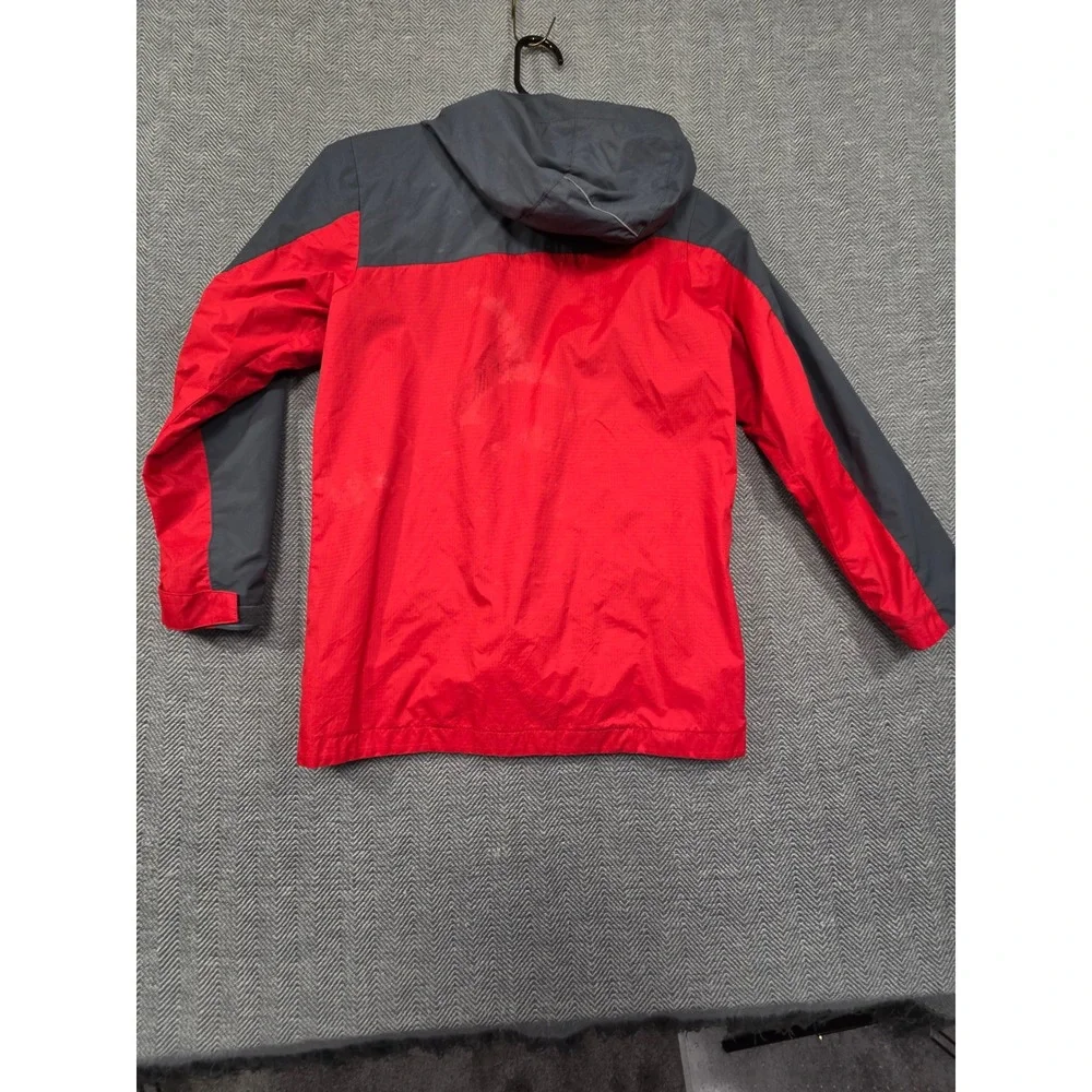 Columbia Boys M 10/12 Red‎ Grey Interchange Omni-Shield Hooded Shell Jacket